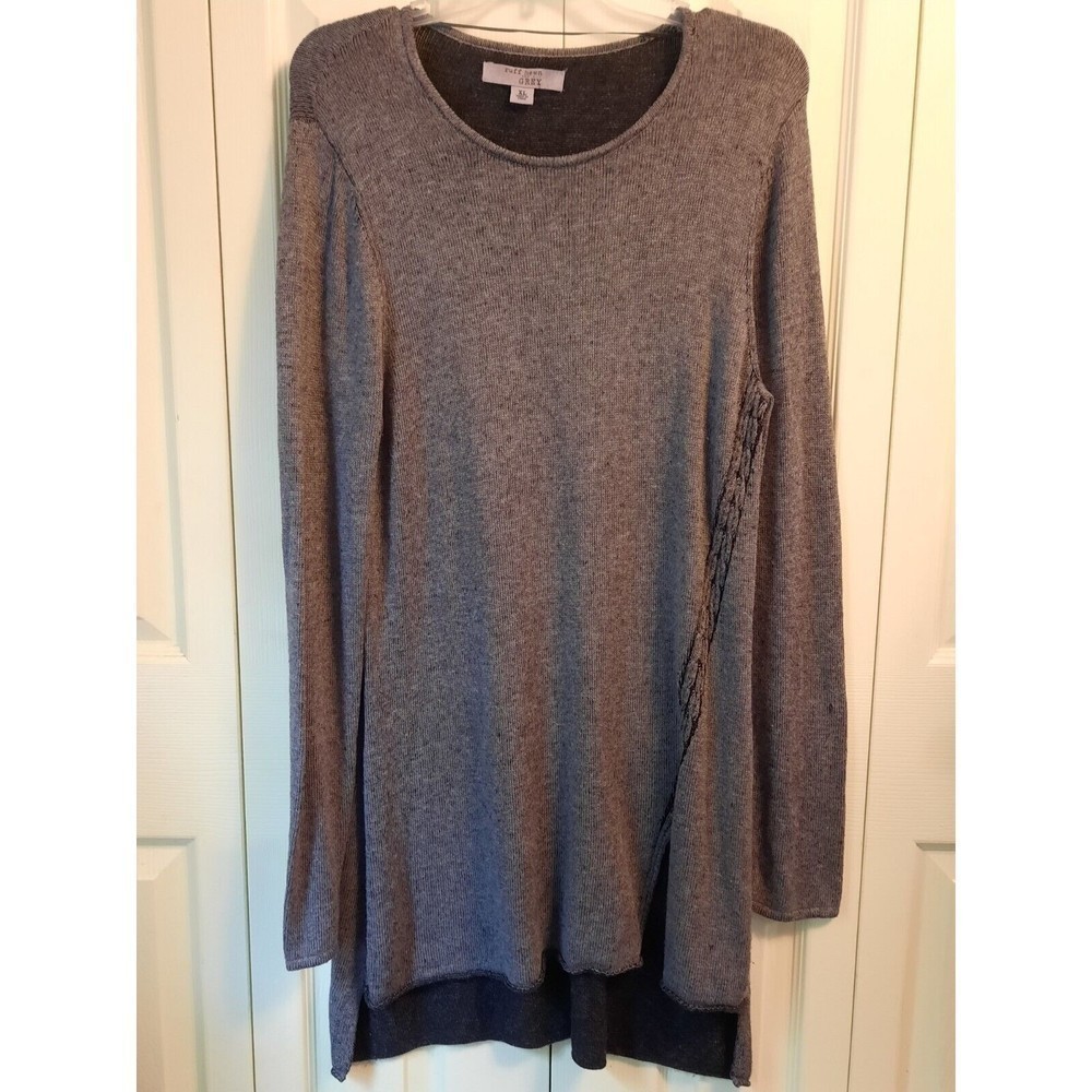 RUFF HEWN Washed Charcoal Grey Knit Sweater Dress Tunic Long Sleeve Women's XL